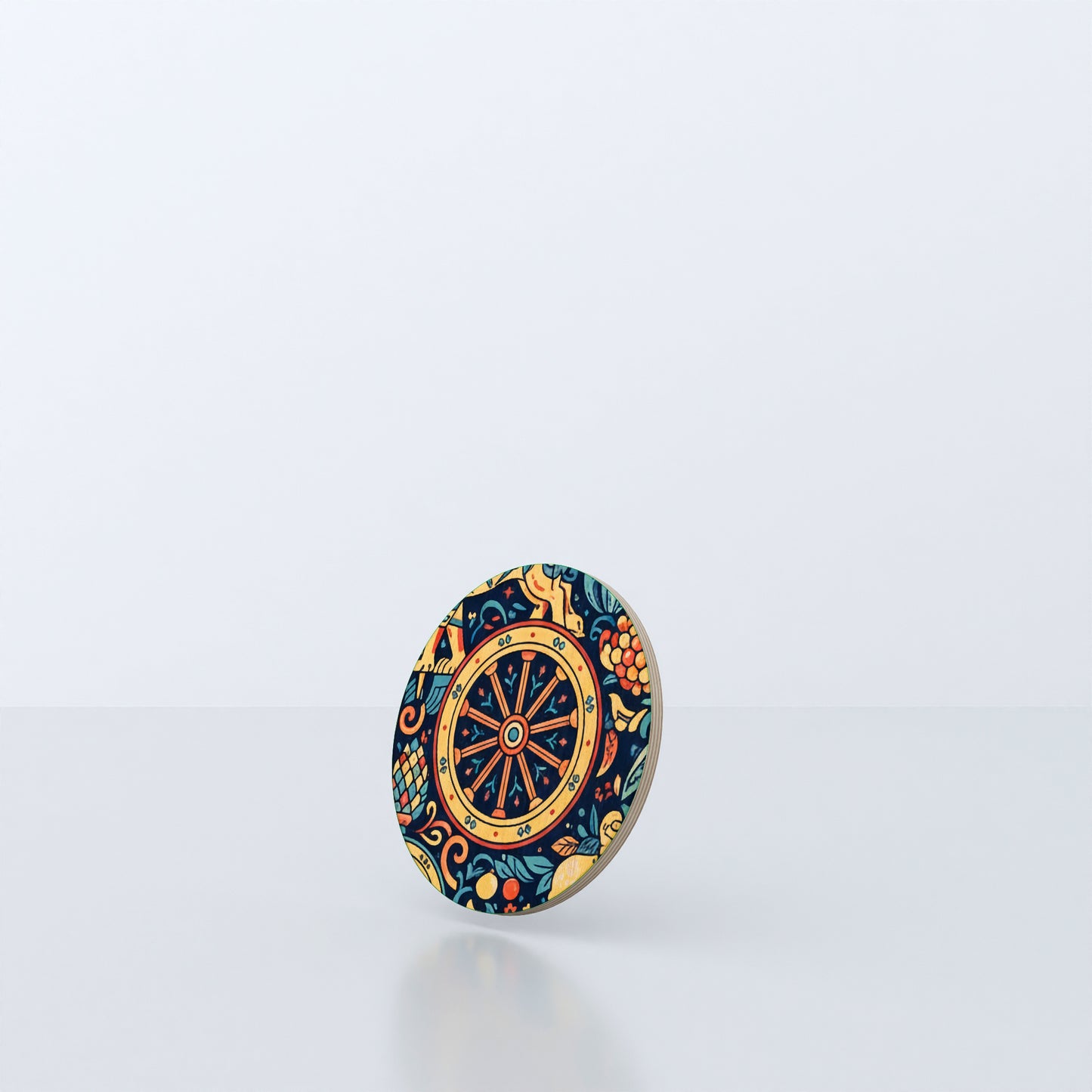 sottobicchiere tondo con decori regionali